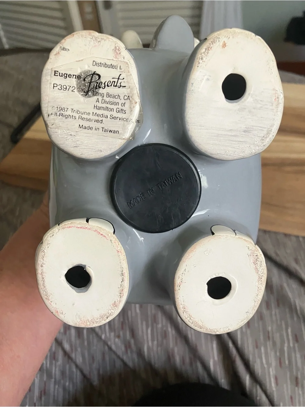 Vintage Ceramic Cartoon Elephant Coin Bank